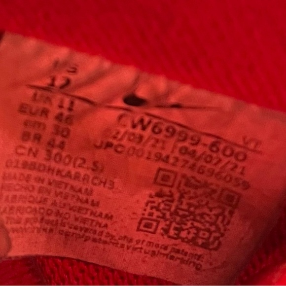 Nike Air Force ‘07 1 LV8 University Red Leather Sneakers Men’s Size 12 - Picture 3 of 8